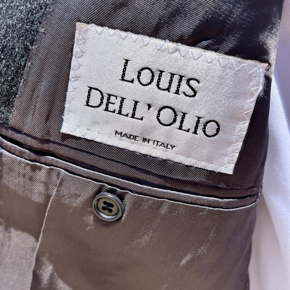 Louis Dell'Olio 100% Cashmere Men 44 Charcoal Gray Blazer Jacket Made‎ in Italy